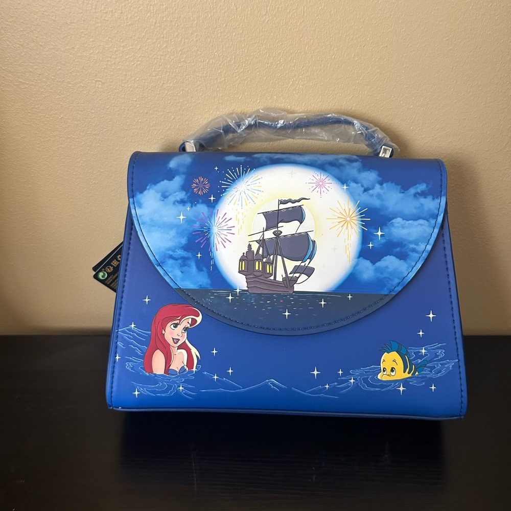 Loungefly Blue Disney Little Mermaid Crossbody Handbag Fireworks